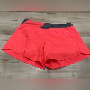 Danskin Now Girls Dri-More Athletic Shorts LG 10-12 Neon Coral Running Gym